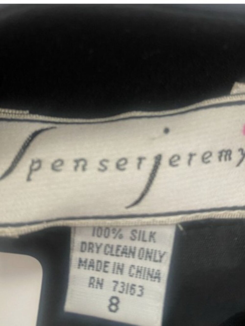 VINTAGE JEREMY SPENSER Black 100% Silk Gold Button Military Blazer Jacket Size 8 - Picture 4 of 4